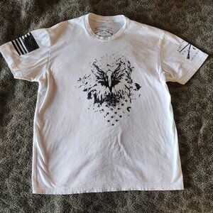 Grunt Style White American Eagle T-shirt - Large